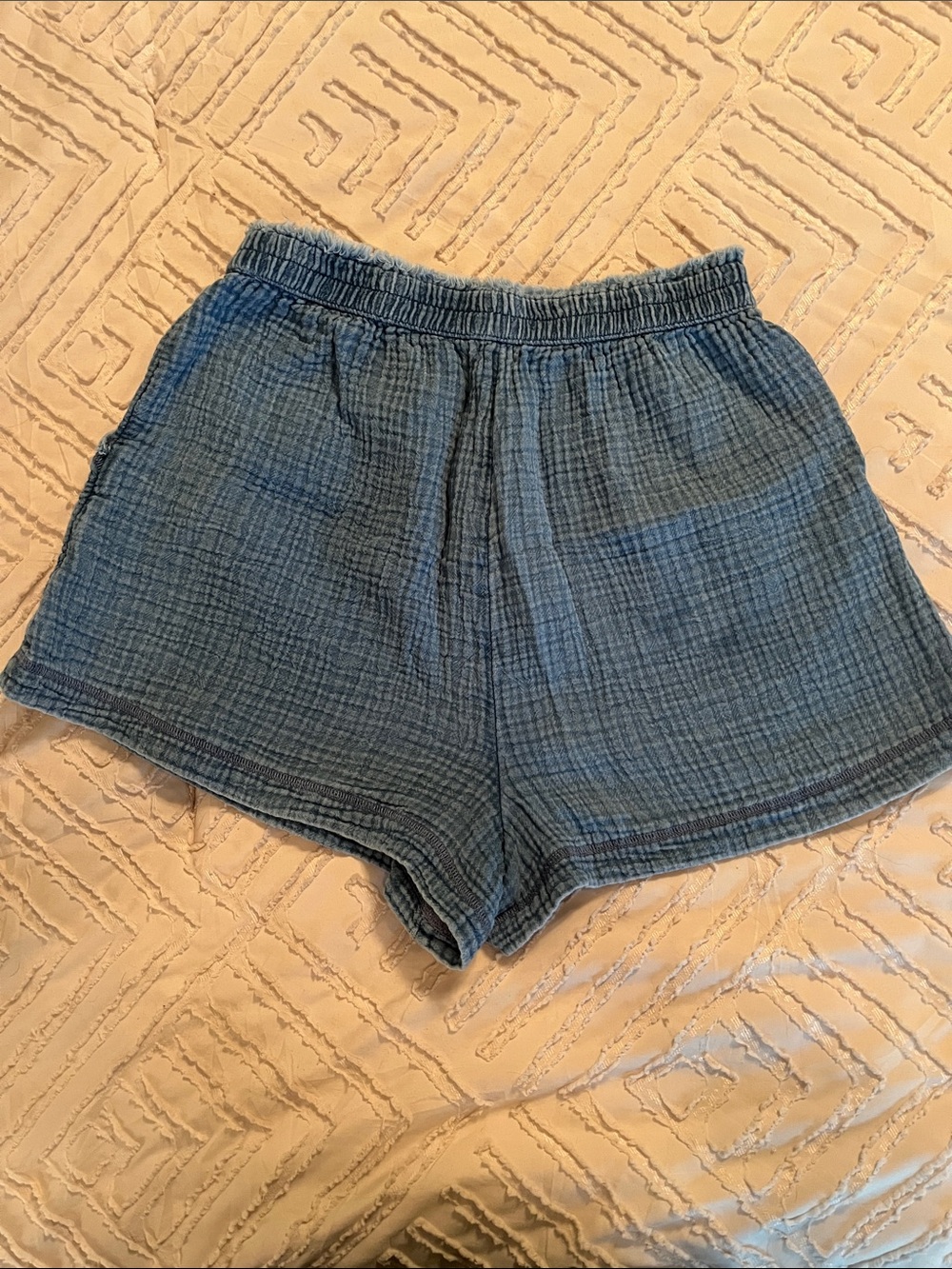 aerie Light Blue & Black Women's Gauze Lounge Shorts - Picture 4 of 6